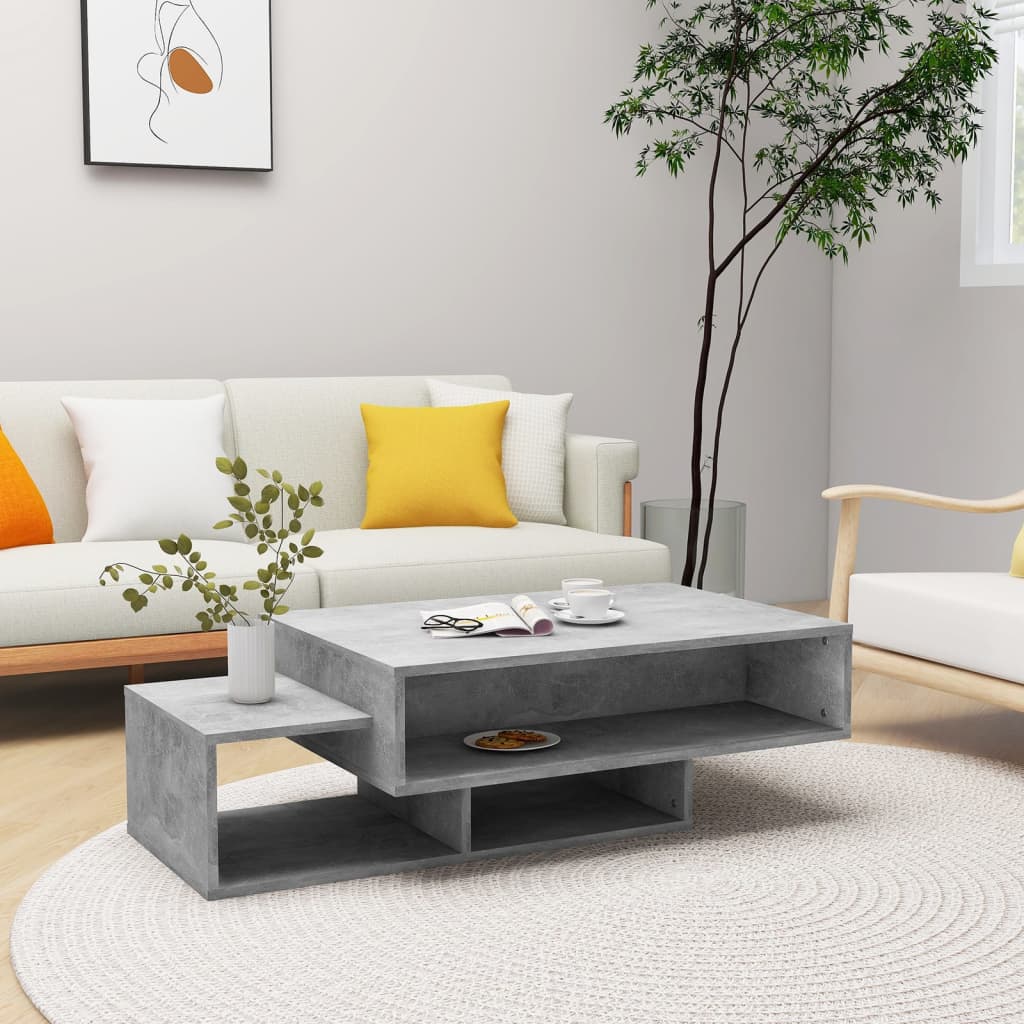vidaXL Măsuță de cafea, gri beton, 105x55x32 cm, lemn prelucrat vidaXL Măsuță de cafea, gri beton, 105x55x32 cm, lemn prelucrat
