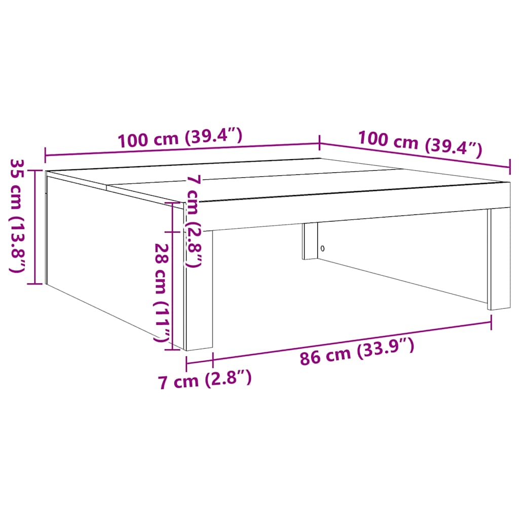 vidaXL Măsuță de cafea, stejar sonoma, 100x100x35 cm, lemn prelucrat vidaXL Măsuță de cafea, stejar sonoma, 100x100x35 cm, lemn prelucrat