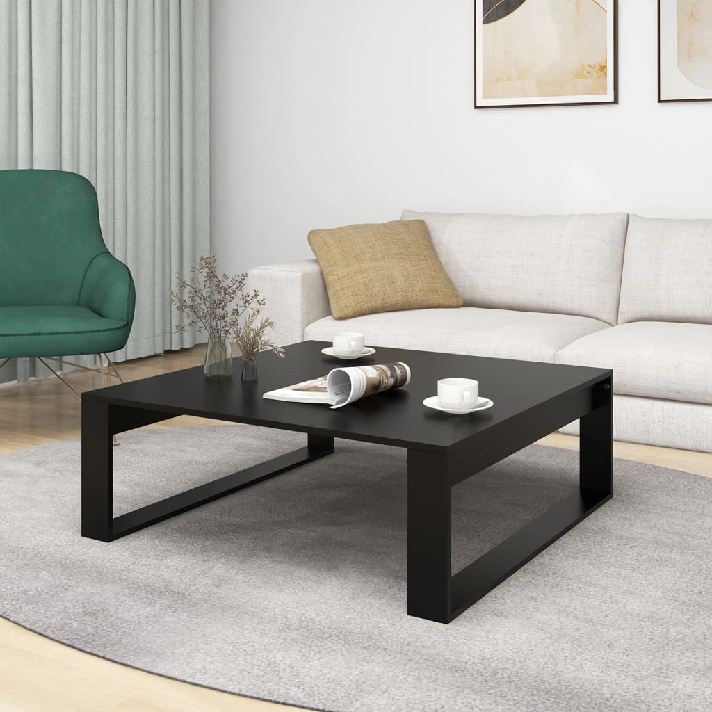 vidaXL Măsuță de cafea, negru, 100x100x35 cm, lemn prelucrat vidaXL Măsuță de cafea, negru, 100x100x35 cm, lemn prelucrat