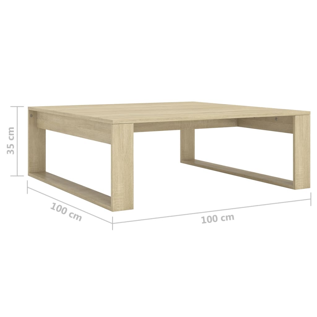 vidaXL Măsuță de cafea, stejar sonoma, 100x100x35 cm, lemn prelucrat vidaXL Măsuță de cafea, stejar sonoma, 100x100x35 cm, lemn prelucrat