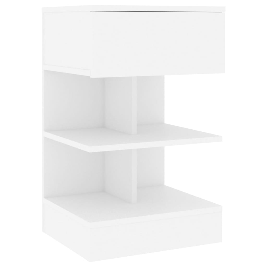 vidaXL Noptiere, 2 buc., alb, 40x35x65 cm, PAL vidaXL Noptiere, 2 buc., alb, 40x35x65 cm, PAL