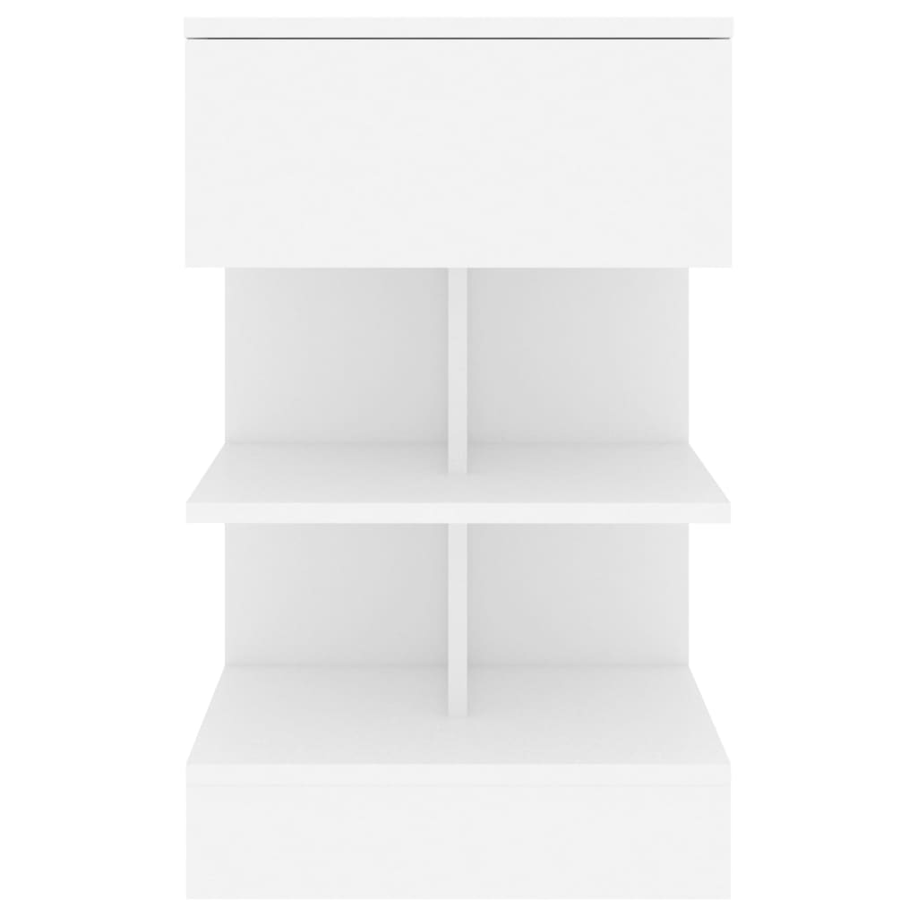 vidaXL Noptiere, 2 buc., alb, 40x35x65 cm, PAL vidaXL Noptiere, 2 buc., alb, 40x35x65 cm, PAL
