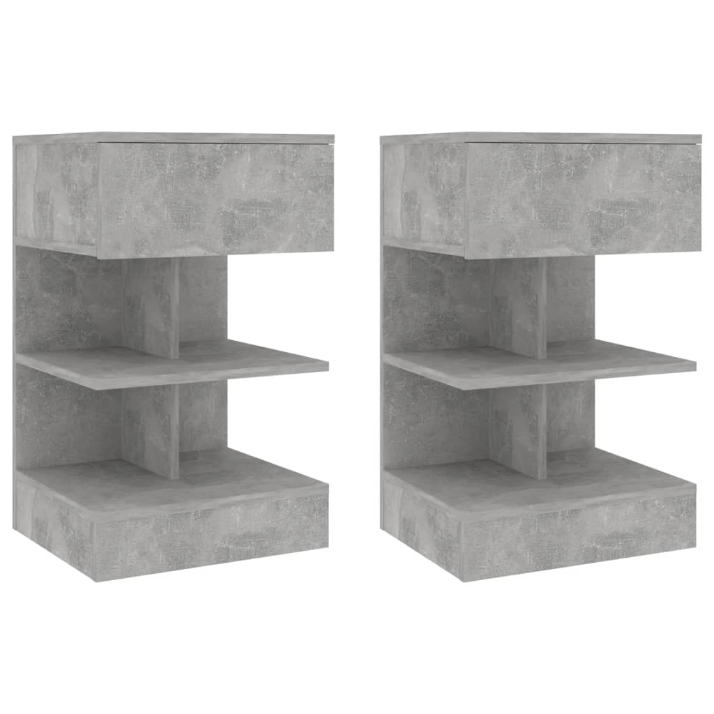 vidaXL Noptiere, 2 buc., gri beton, 40x35x65 cm vidaXL Noptiere, 2 buc., gri beton, 40x35x65 cm