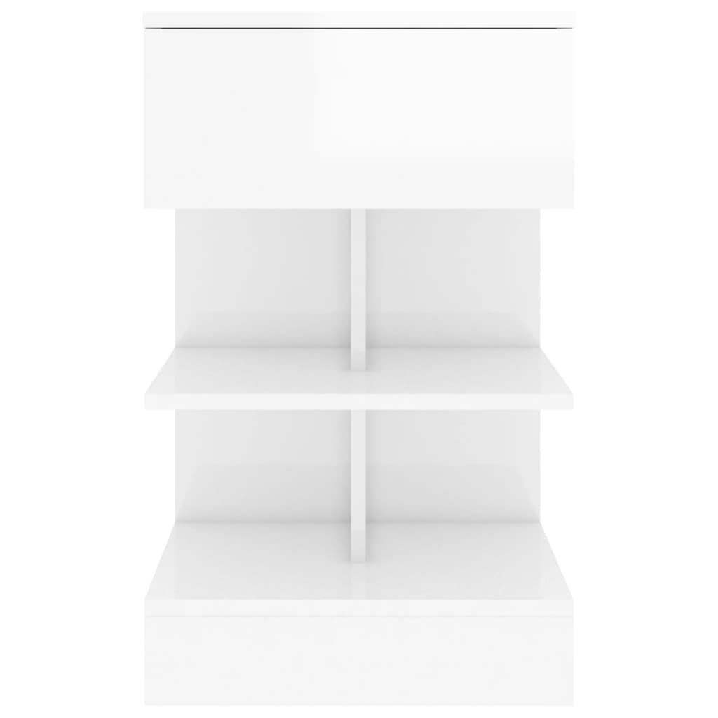 vidaXL Noptiere, 2 buc., alb extralucios, 40x35x65 cm vidaXL Noptiere, 2 buc., alb extralucios, 40x35x65 cm
