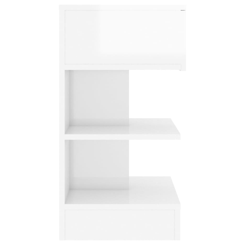 vidaXL Noptiere, 2 buc., alb extralucios, 40x35x65 cm vidaXL Noptiere, 2 buc., alb extralucios, 40x35x65 cm