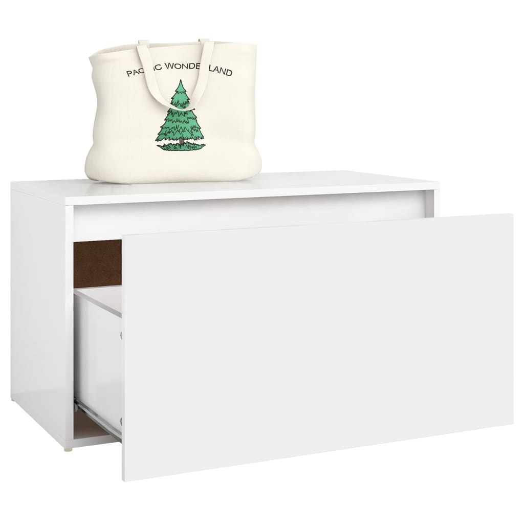 vidaXL Bancă de hol, alb, 80x40x45 cm, PAL vidaXL Bancă de hol, alb, 80x40x45 cm, PAL