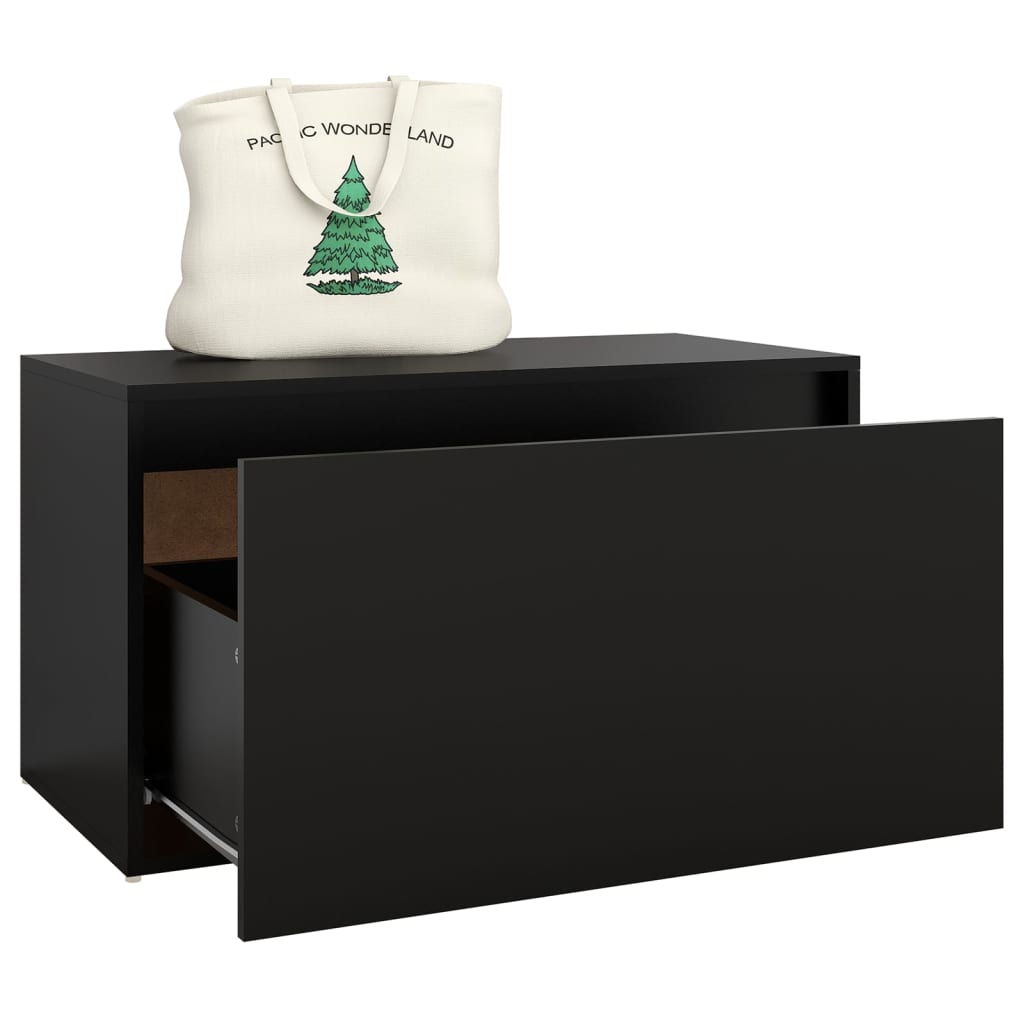 vidaXL Bancă de hol, negru, 80x40x45 cm, PAL vidaXL Bancă de hol, negru, 80x40x45 cm, PAL