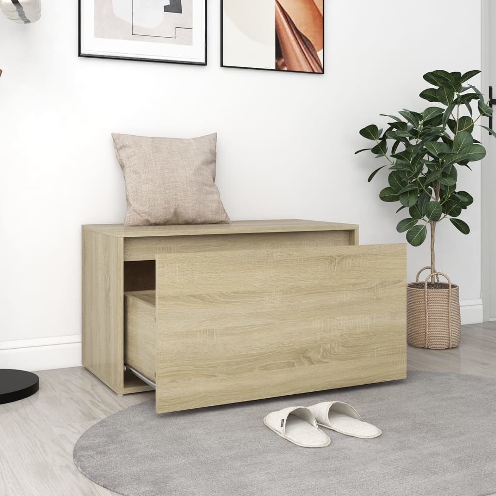 vidaXL Bancă de hol, stejar sonoma, 80x40x45 cm, PAL vidaXL Bancă de hol, stejar sonoma, 80x40x45 cm, PAL