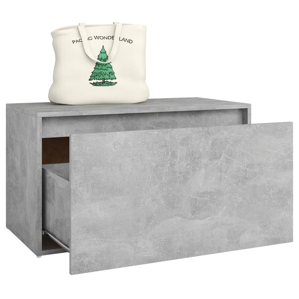 vidaXL Bancă de hol, gri beton, 80x40x45 cm, PAL vidaXL Bancă de hol, gri beton, 80x40x45 cm, PAL