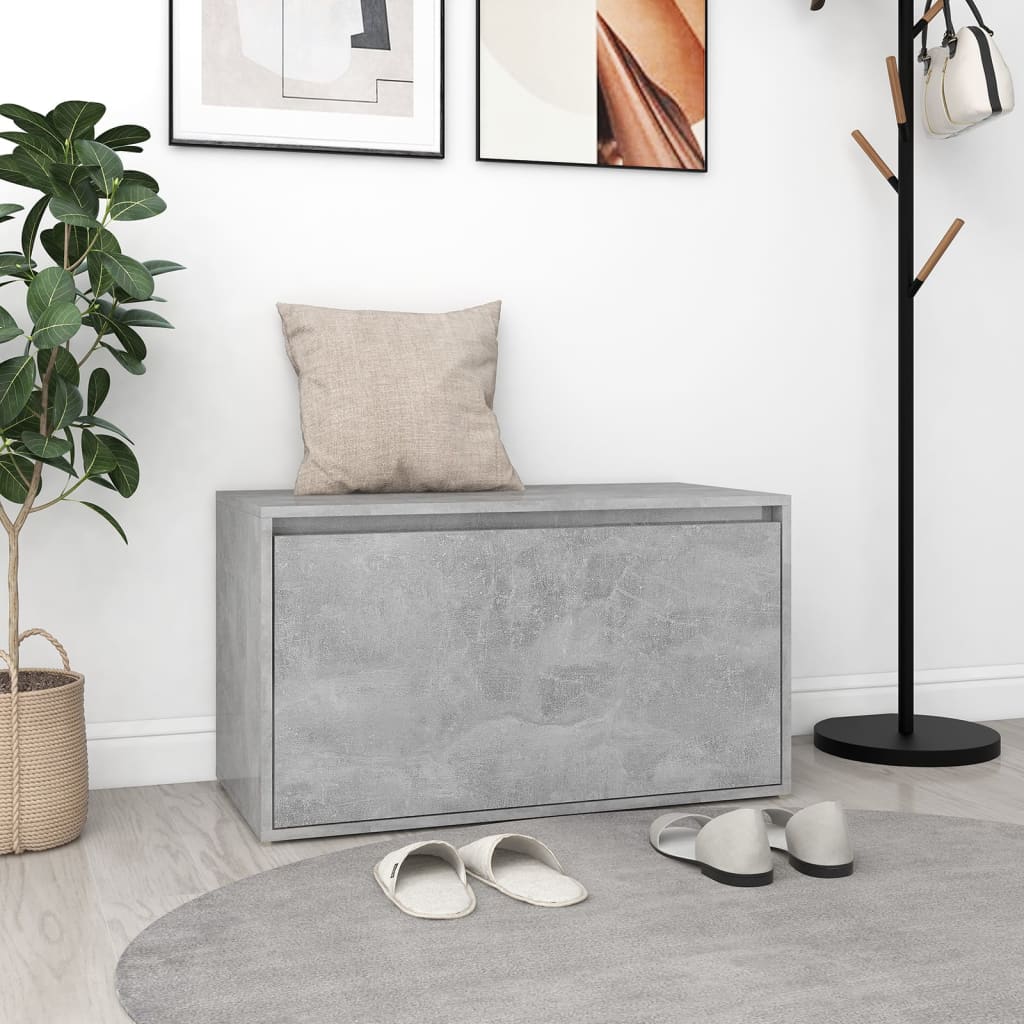 vidaXL Bancă de hol, gri beton, 80x40x45 cm, PAL vidaXL Bancă de hol, gri beton, 80x40x45 cm, PAL