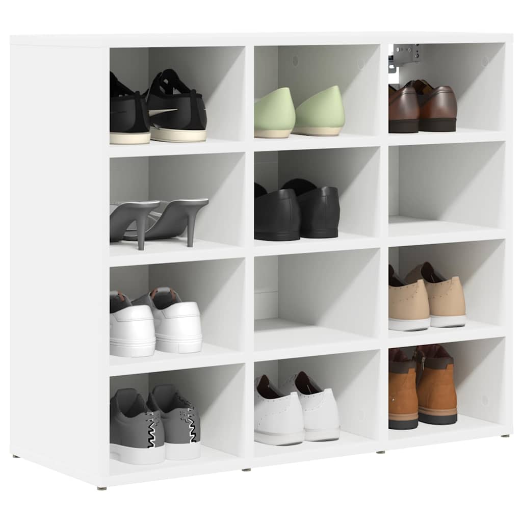 vidaXL Dulap pentru pantofi cu raft Alb 103x30x51 cm Lemn compozit vidaXL Dulap pentru pantofi cu raft Alb 103x30x51 cm Lemn compozit