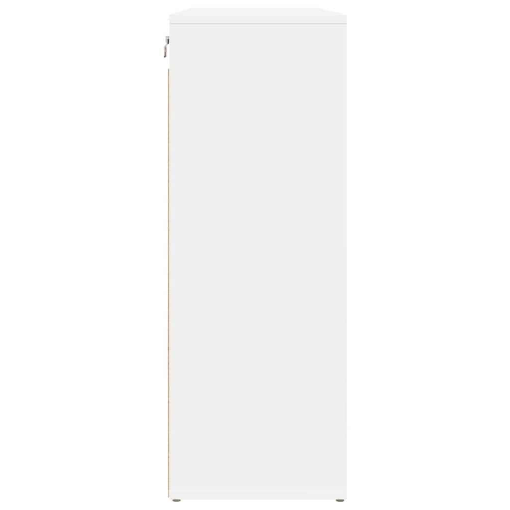 vidaXL Dulap pentru pantofi cu raft Alb 103x30x51 cm Lemn compozit vidaXL Dulap pentru pantofi cu raft Alb 103x30x51 cm Lemn compozit
