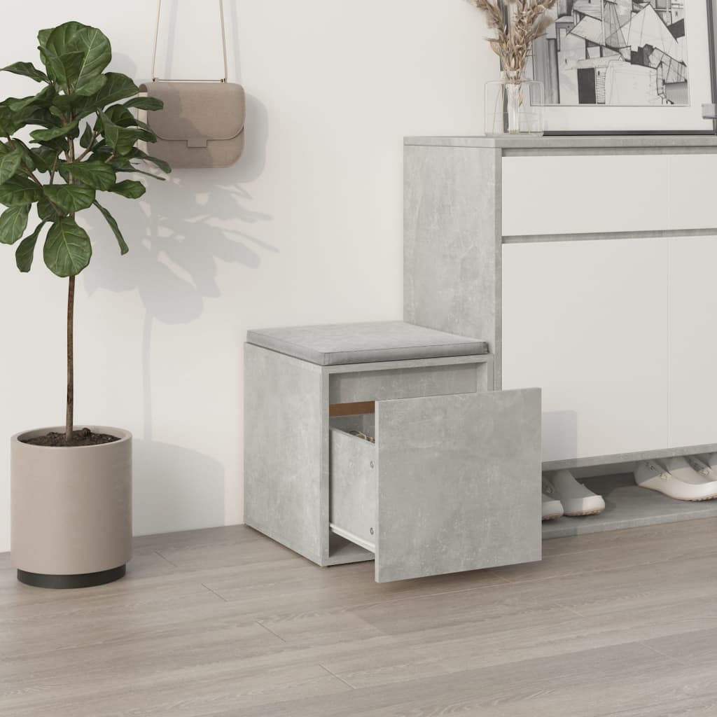vidaXL Cutie cu sertar, gri beton, 40,5x40x40 cm, lemn compozit vidaXL Cutie cu sertar, gri beton, 40,5x40x40 cm, lemn compozit