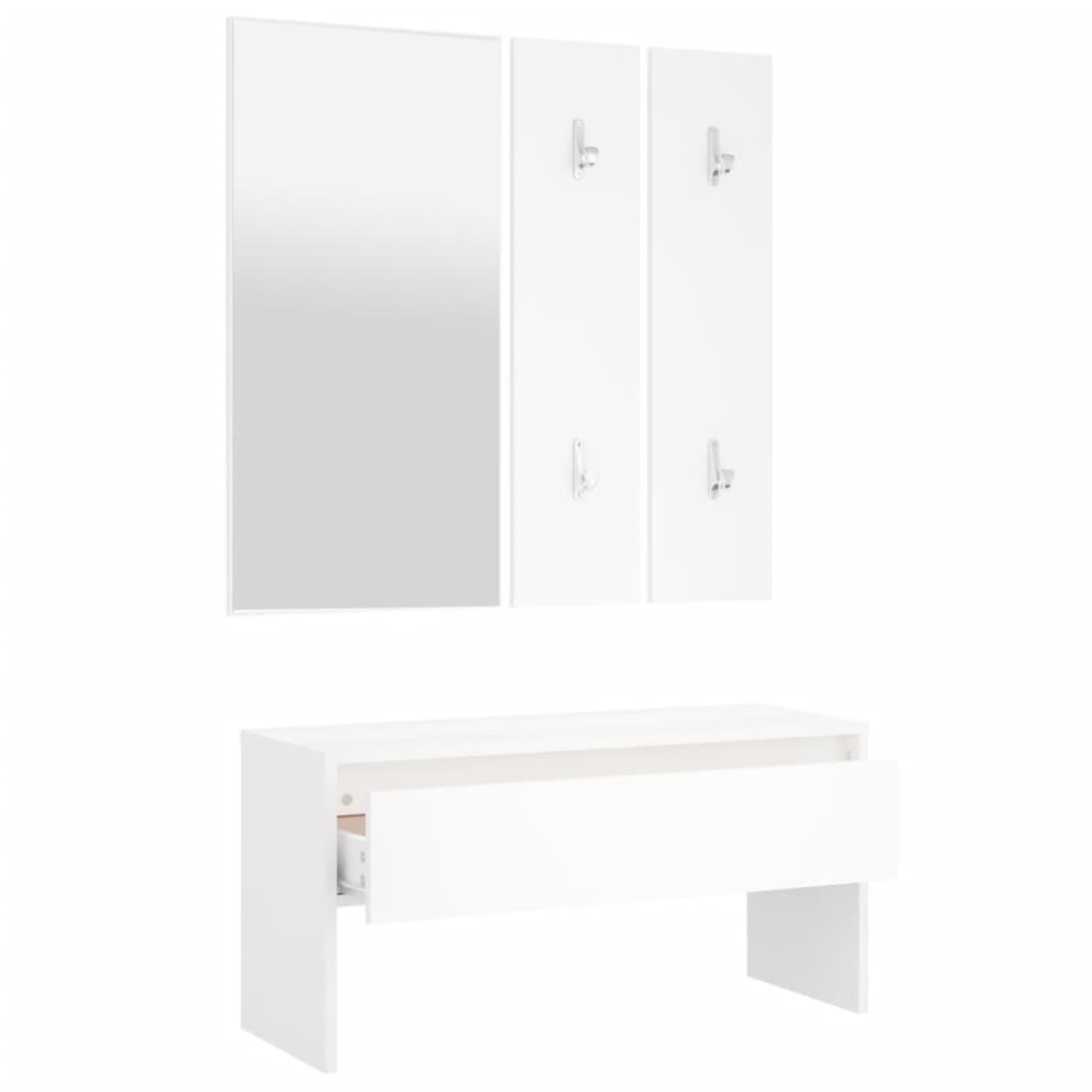 vidaXL Set de mobilier pentru hol, alb, lemn prelucrat