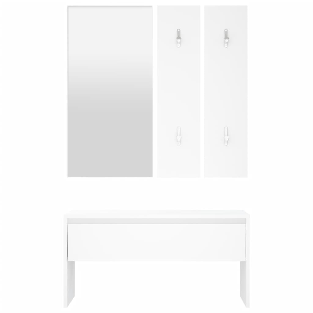 vidaXL Set de mobilier pentru hol, alb, lemn prelucrat