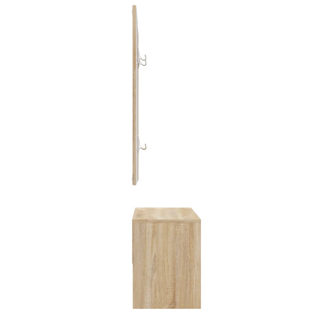 vidaXL Set de mobilier pentru hol, stejar sonoma, lemn prelucrat