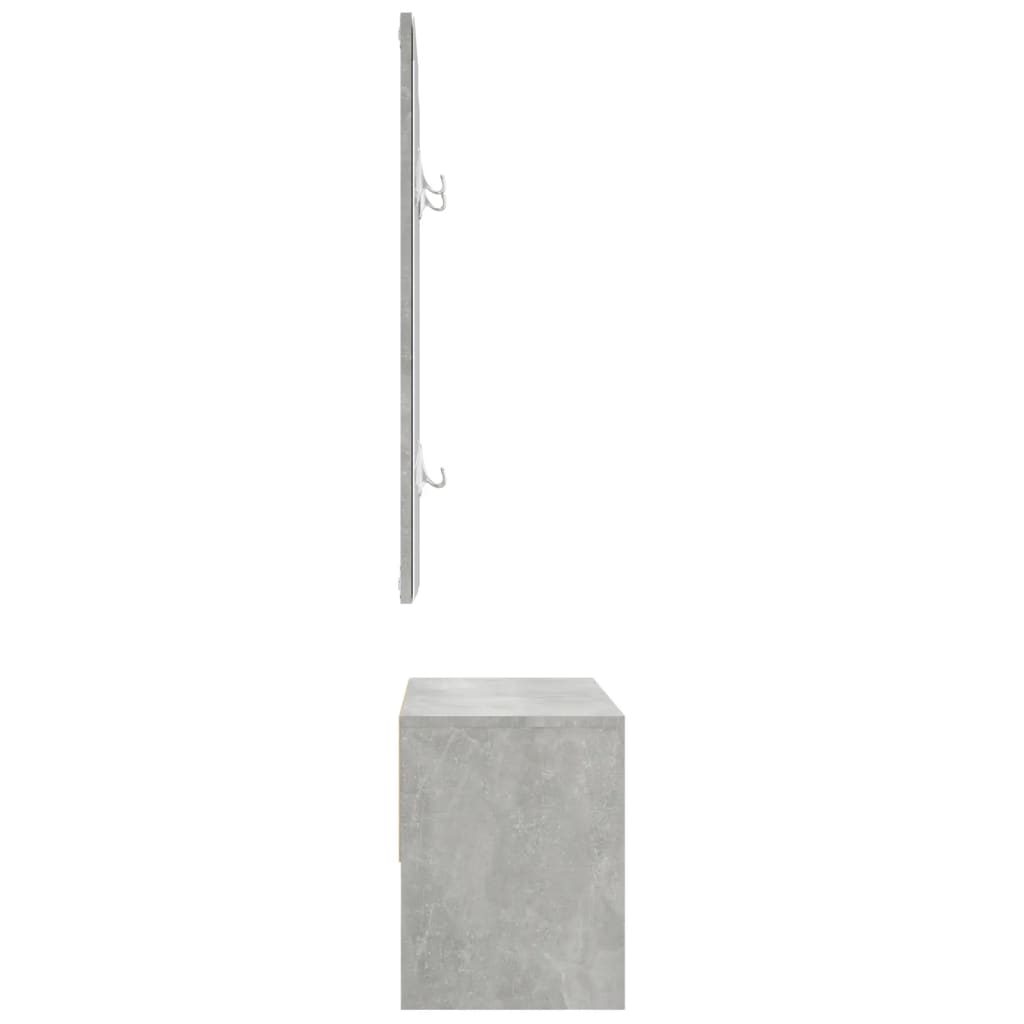 vidaXL Set de mobilier pentru hol, gri beton, lemn prelucrat