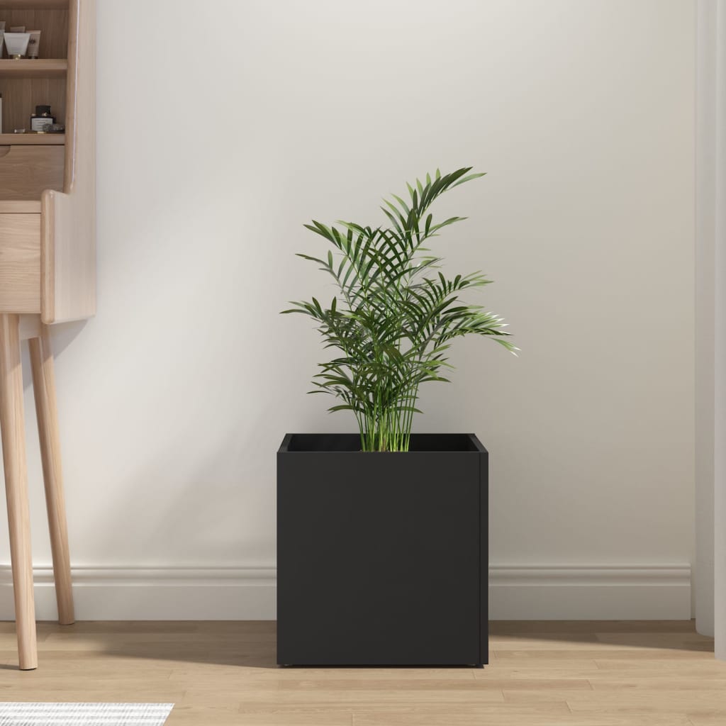 vidaXL Jardinieră cutie, negru, 40x40x40 cm, lemn prelucrat