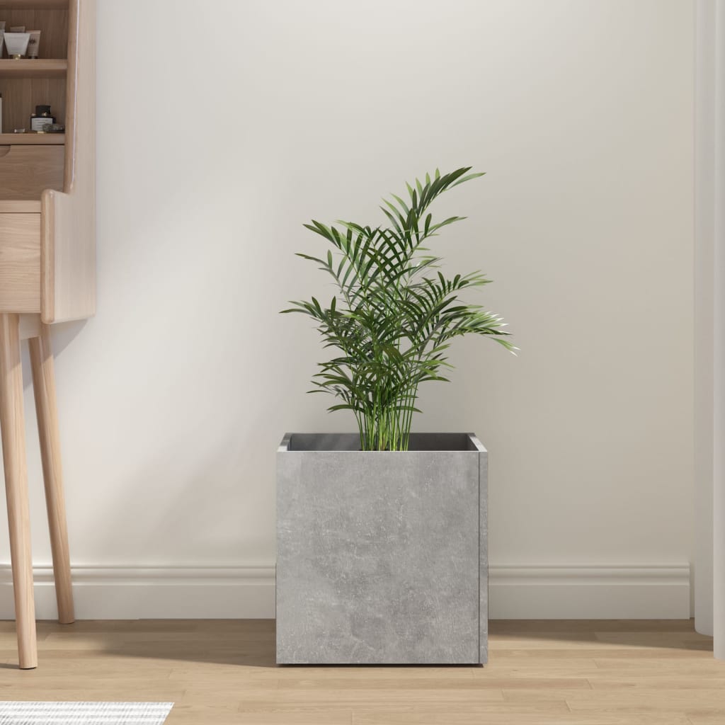 vidaXL Jardinieră cutie, gri beton, 40x40x40 cm, lemn compozit