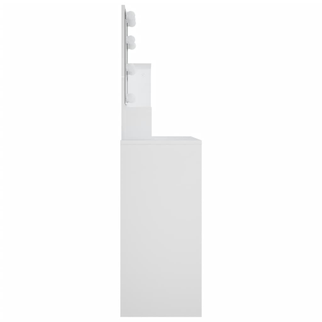 vidaXL Masă de toaletă cu LED, alb, 86,5x35x136 cm vidaXL Masă de toaletă cu LED, alb, 86,5x35x136 cm