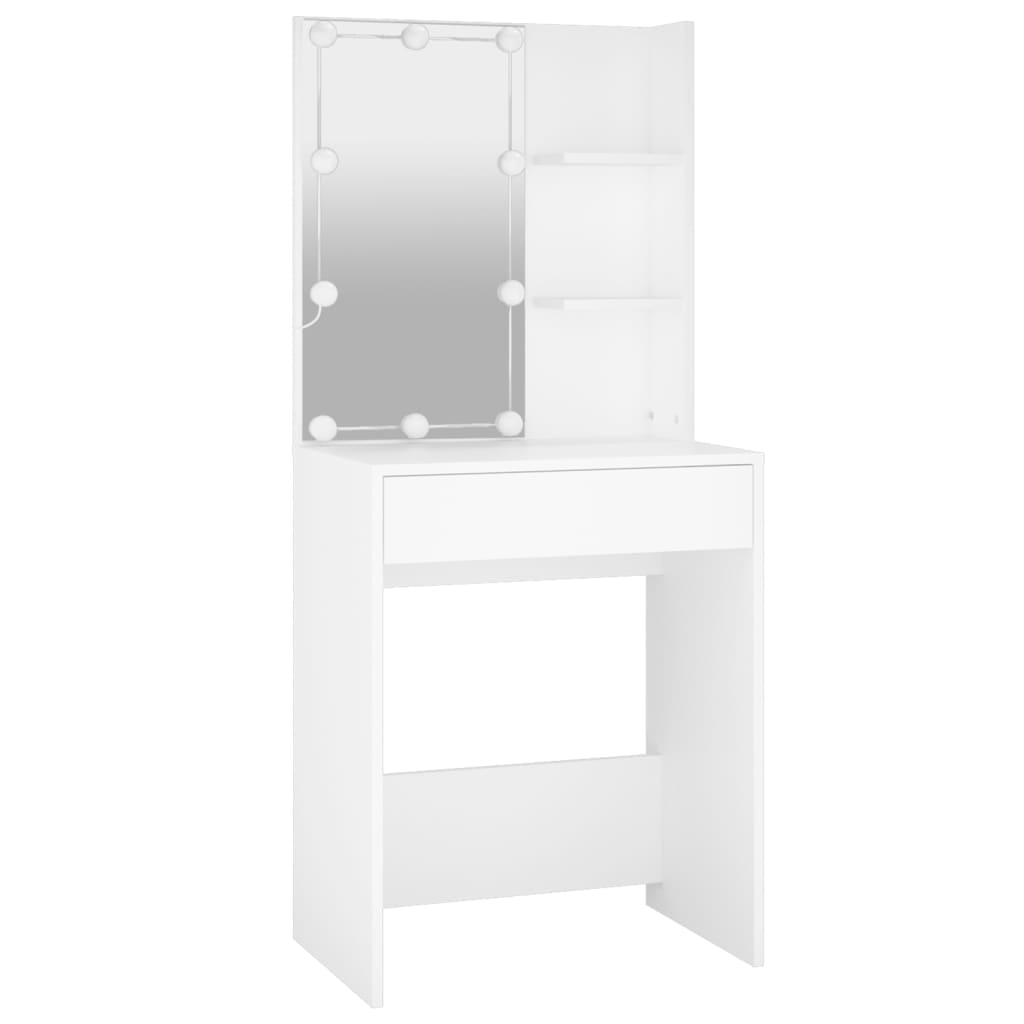 vidaXL Masă de toaletă cu LED, alb, 60x40x140 cm vidaXL Masă de toaletă cu LED, alb, 60x40x140 cm
