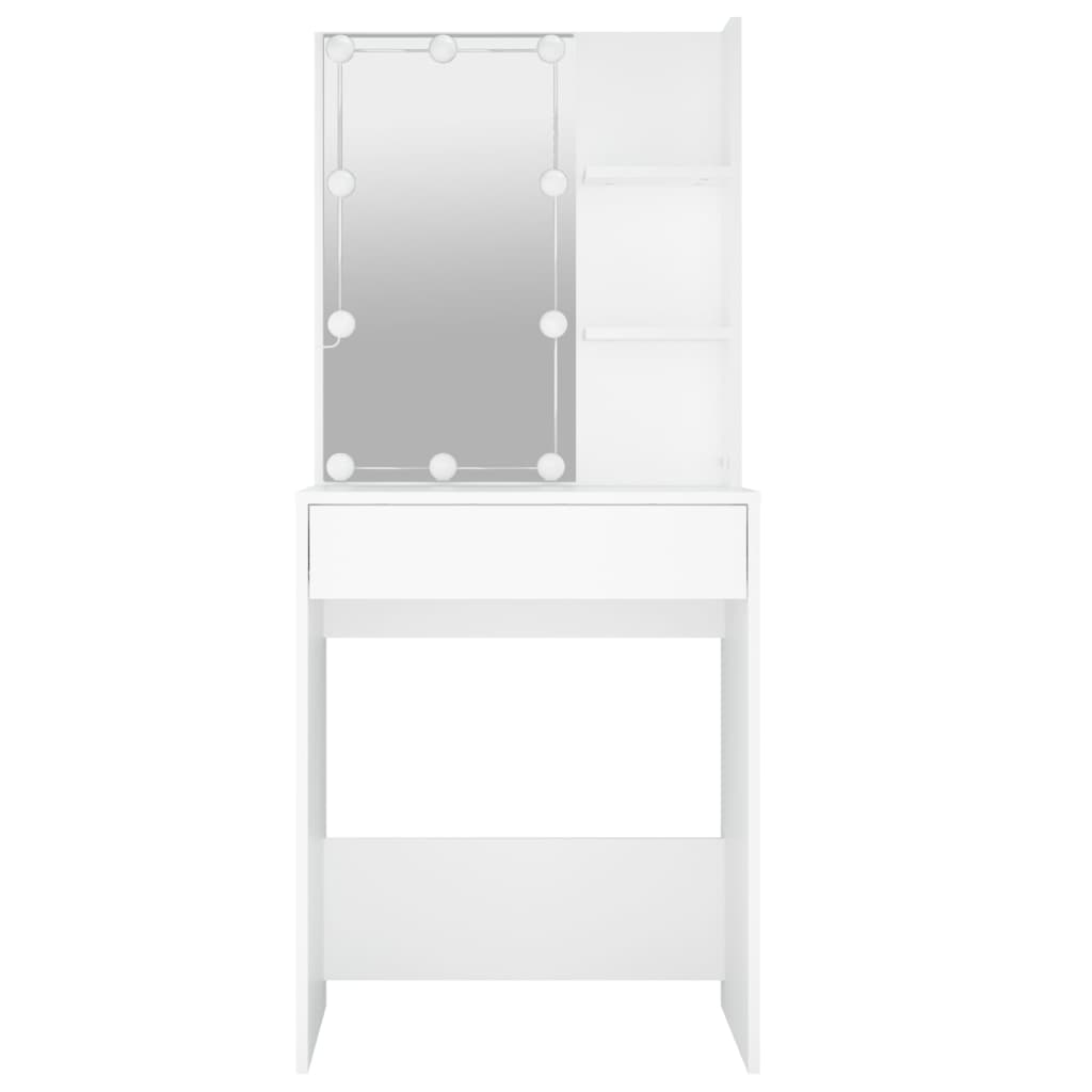 vidaXL Masă de toaletă cu LED, alb, 60x40x140 cm vidaXL Masă de toaletă cu LED, alb, 60x40x140 cm