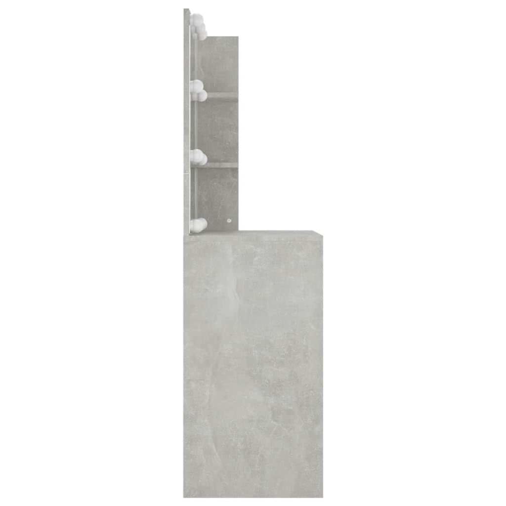vidaXL Masă de toaletă cu LED, gri beton, 60x40x140 cm vidaXL Masă de toaletă cu LED, gri beton, 60x40x140 cm