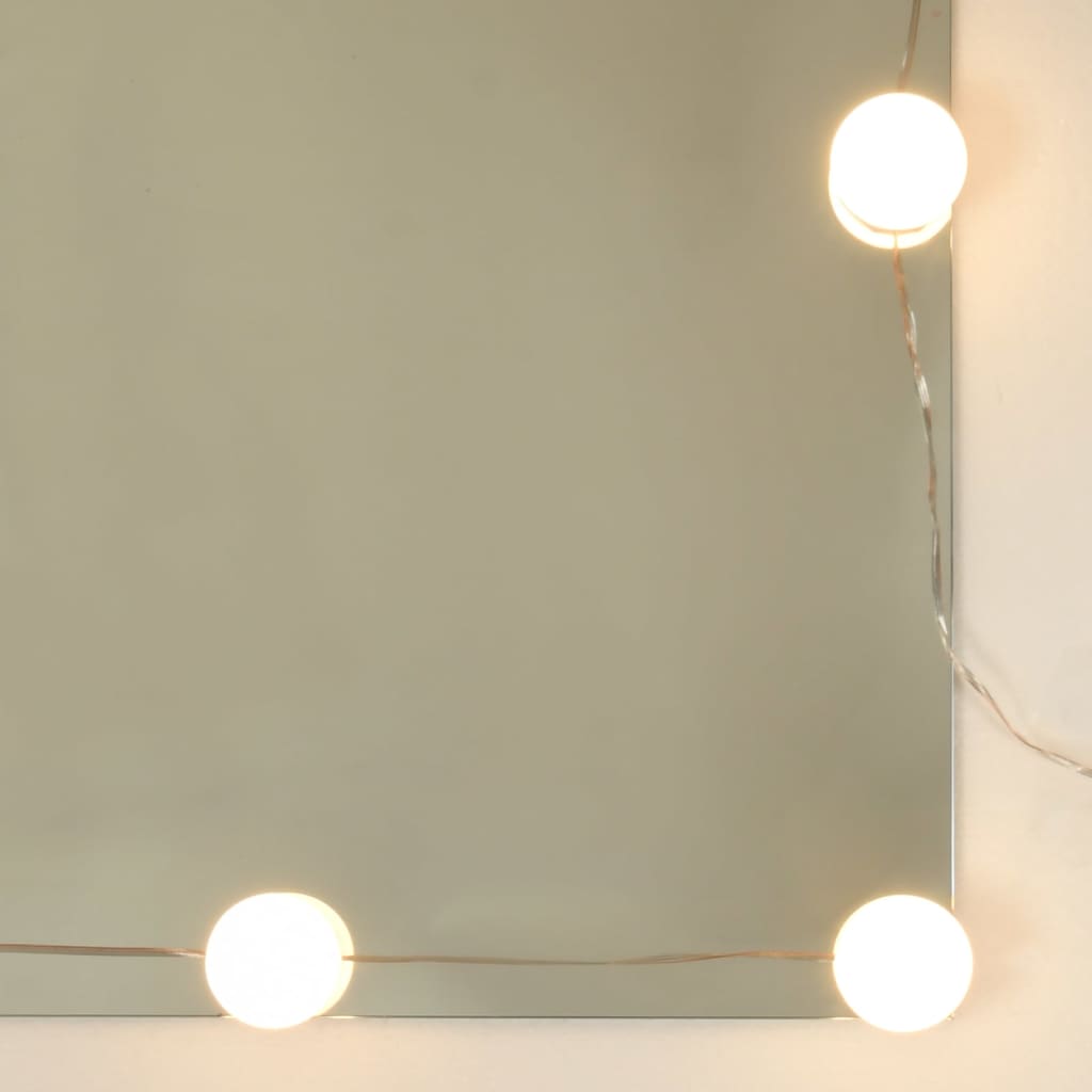 vidaXL Masă de toaletă cu LED, alb extralucios, 60x40x140 cm vidaXL Masă de toaletă cu LED, alb extralucios, 60x40x140 cm