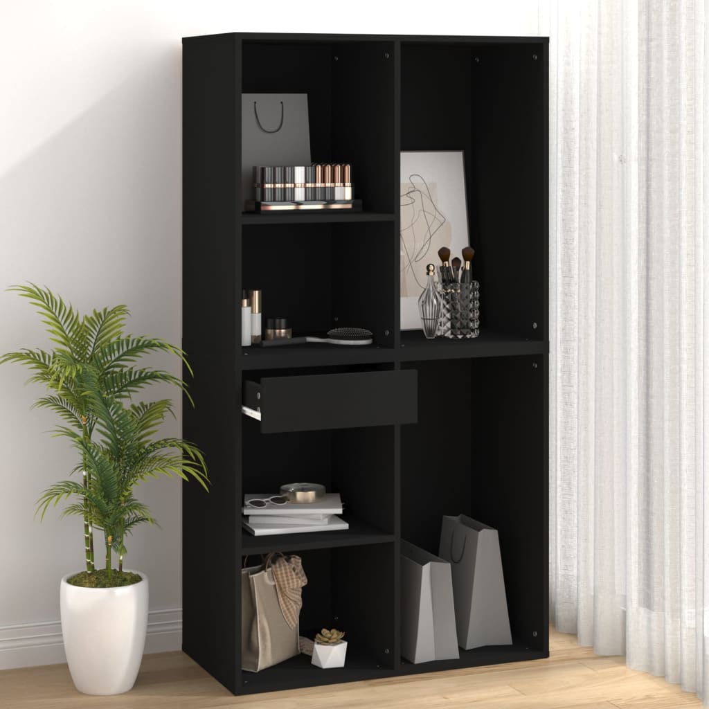 vidaXL Dulap pentru cosmetice, negru, 80x40x75 cm, lemn prelucrat