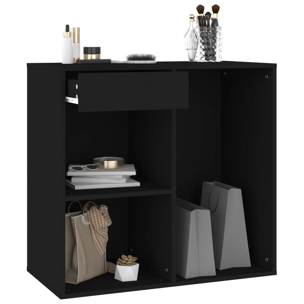 vidaXL Dulap pentru cosmetice, negru, 80x40x75 cm, lemn prelucrat