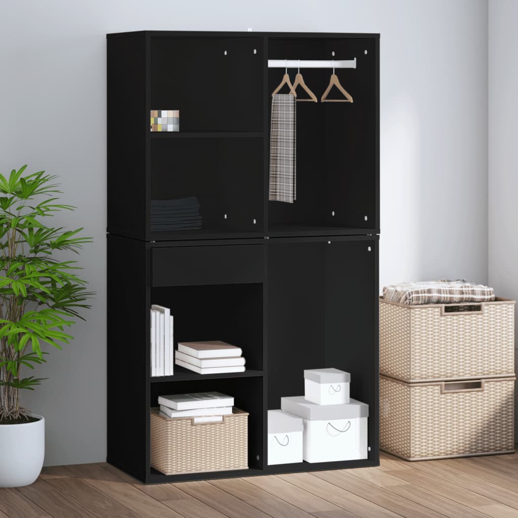 vidaXL Dulap de dressing, negru, 80x40x65 cm, lemn compozit vidaXL Dulap de dressing, negru, 80x40x65 cm, lemn compozit