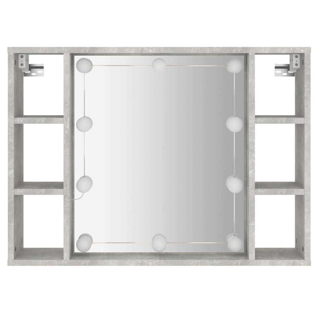 vidaXL Dulap cu oglindă și LED, gri beton, 76x15x55 cm vidaXL Dulap cu oglindă și LED, gri beton, 76x15x55 cm