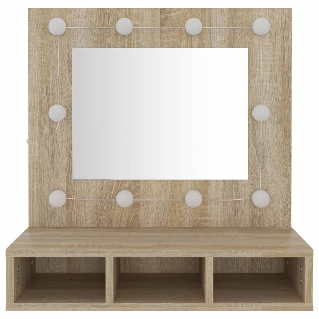 vidaXL Dulap cu oglindă și LED, stejar sonoma, 60x31,5x62 cm vidaXL Dulap cu oglindă și LED, stejar sonoma, 60x31,5x62 cm