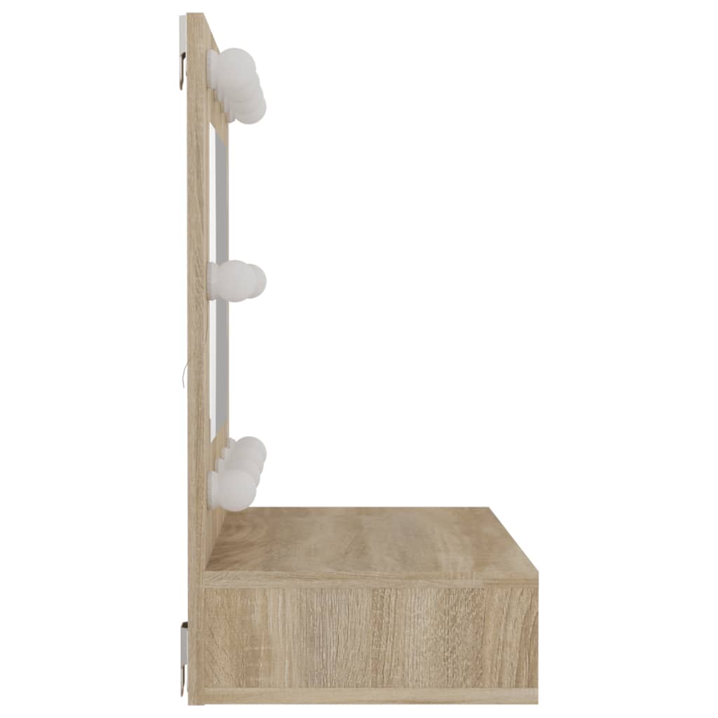 vidaXL Dulap cu oglindă și LED, stejar sonoma, 60x31,5x62 cm vidaXL Dulap cu oglindă și LED, stejar sonoma, 60x31,5x62 cm