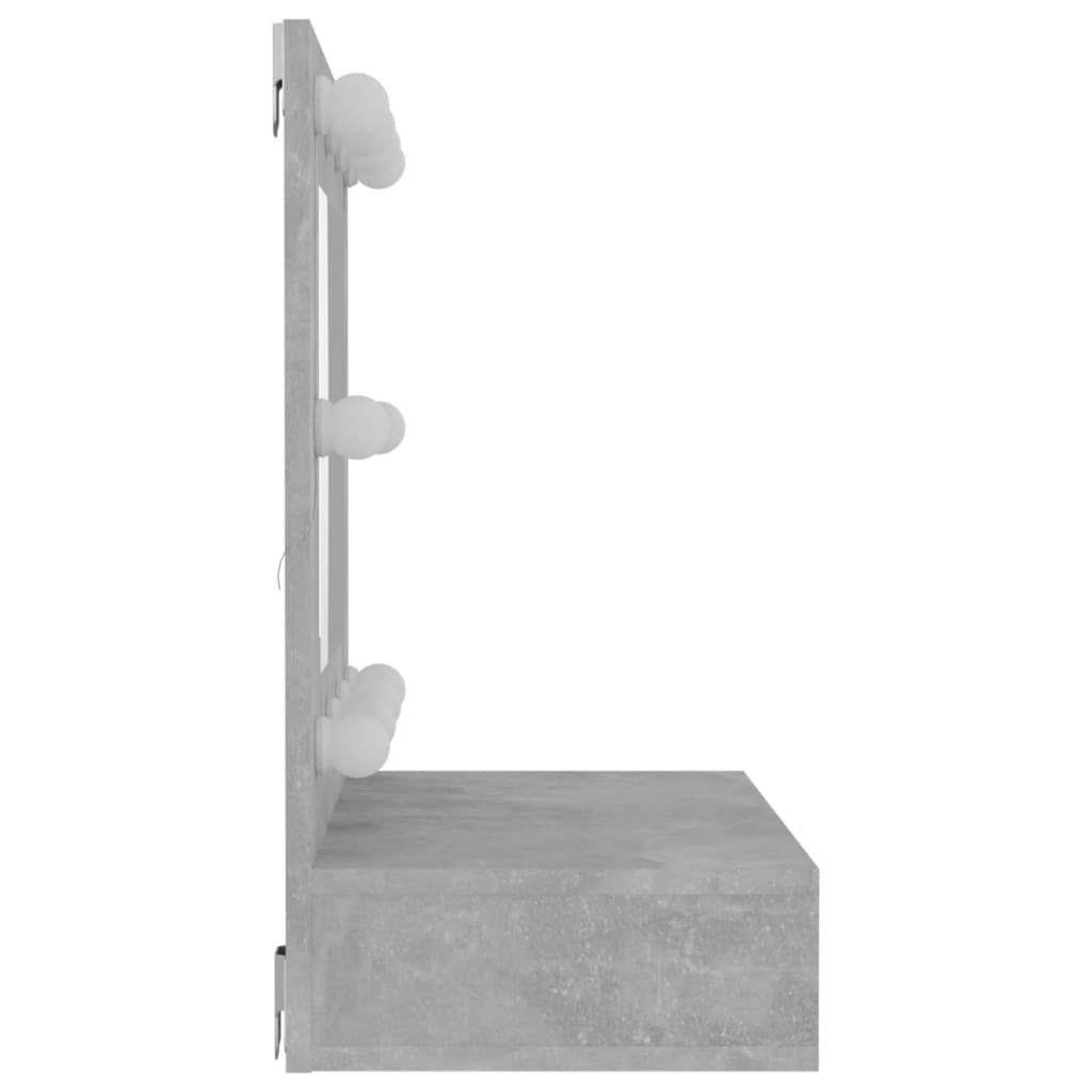 vidaXL Dulap cu oglindă și LED, gri beton, 60x31,5x62 cm vidaXL Dulap cu oglindă și LED, gri beton, 60x31,5x62 cm