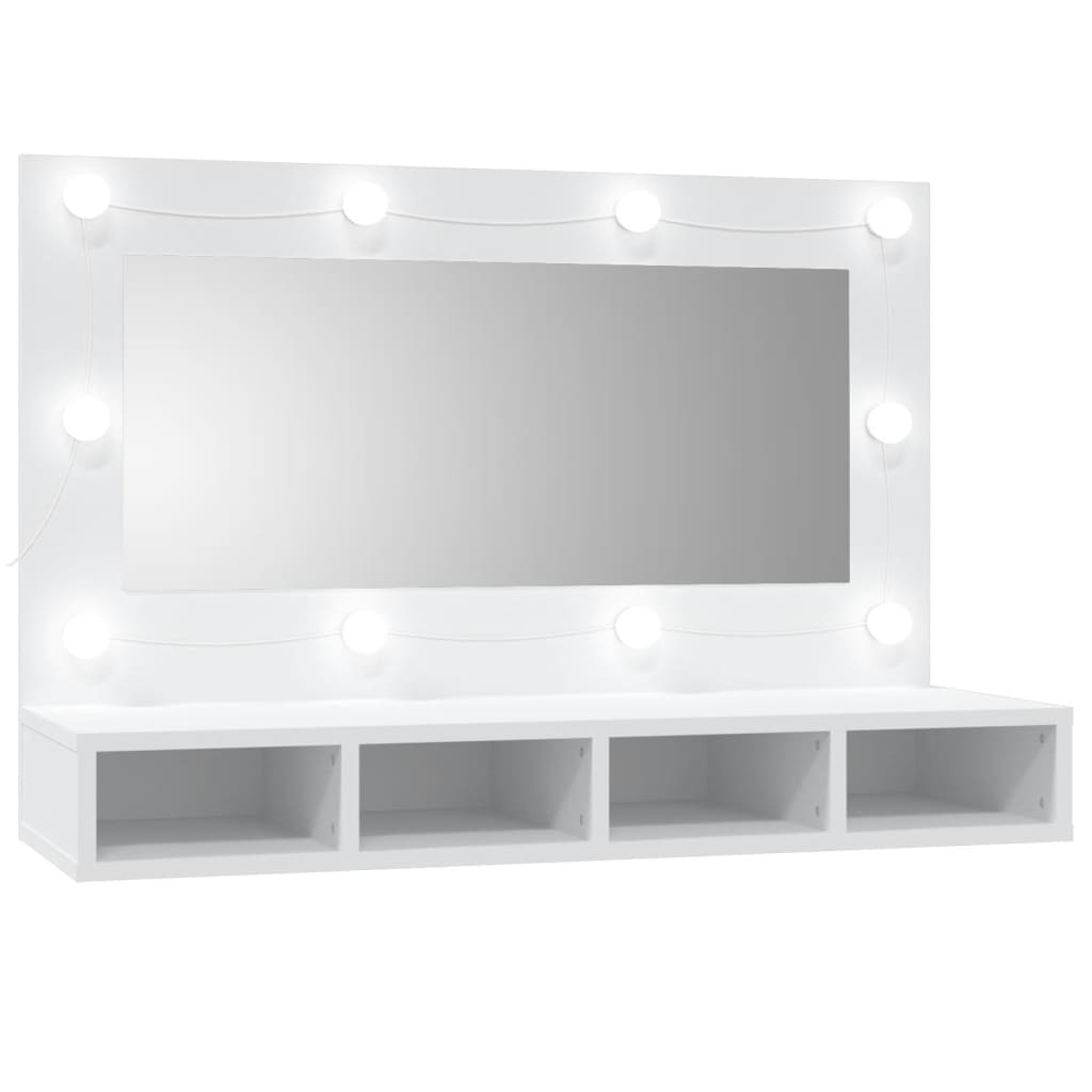 vidaXL Dulap cu oglindă și LED, alb, 90x31,5x62 cm vidaXL Dulap cu oglindă și LED, alb, 90x31,5x62 cm