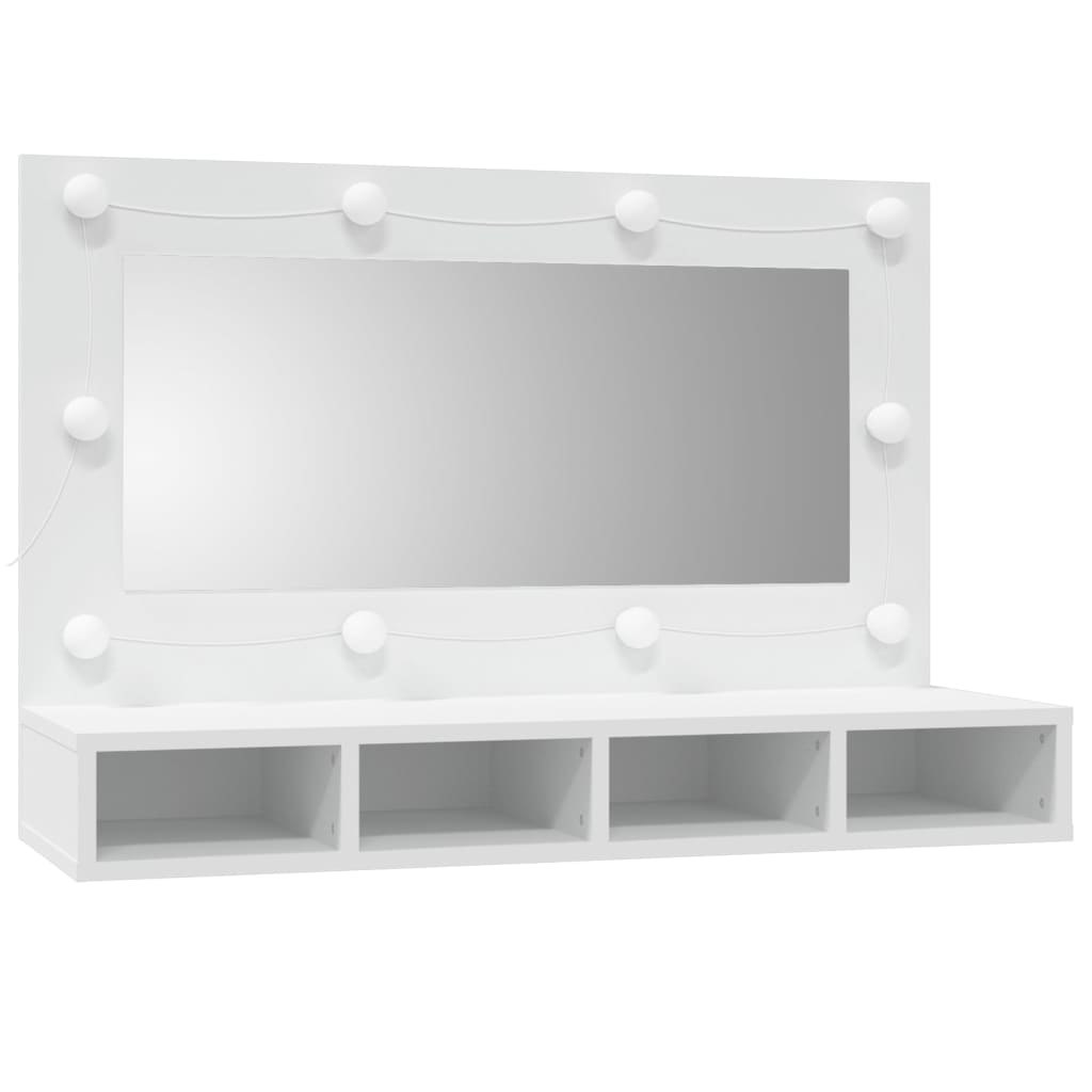 vidaXL Dulap cu oglindă și LED, alb, 90x31,5x62 cm vidaXL Dulap cu oglindă și LED, alb, 90x31,5x62 cm