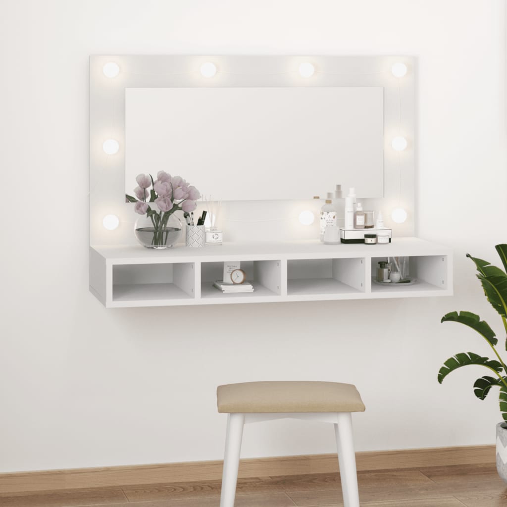 vidaXL Dulap cu oglindă și LED, alb, 90x31,5x62 cm vidaXL Dulap cu oglindă și LED, alb, 90x31,5x62 cm
