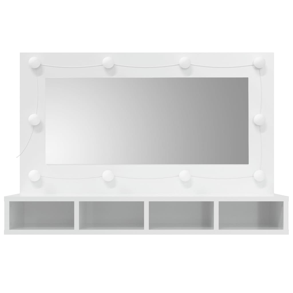 vidaXL Dulap cu oglindă și LED, alb extralucios, 90x31,5x62 cm vidaXL Dulap cu oglindă și LED, alb extralucios, 90x31,5x62 cm
