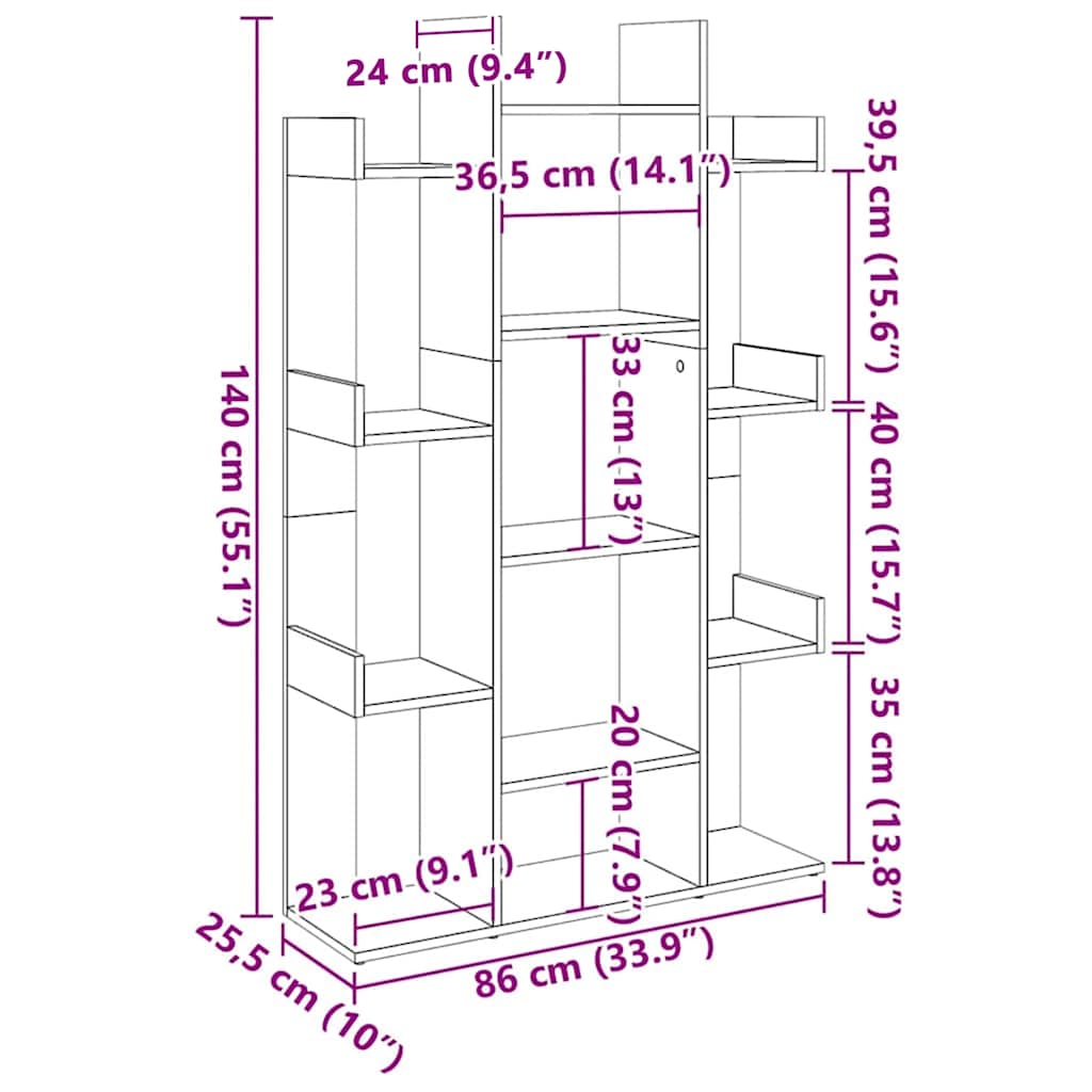 vidaXL Bibliotecă, stejar sonoma, 86x25,5x140 cm, PAL vidaXL Bibliotecă, stejar sonoma, 86x25,5x140 cm, PAL