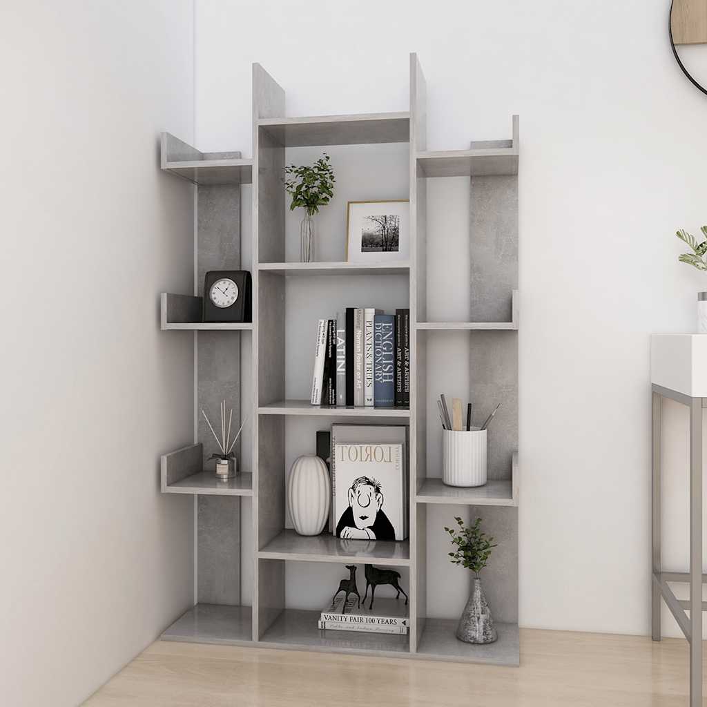 vidaXL Bibliotecă, gri beton, 86x25,5x140 cm, PAL vidaXL Bibliotecă, gri beton, 86x25,5x140 cm, PAL