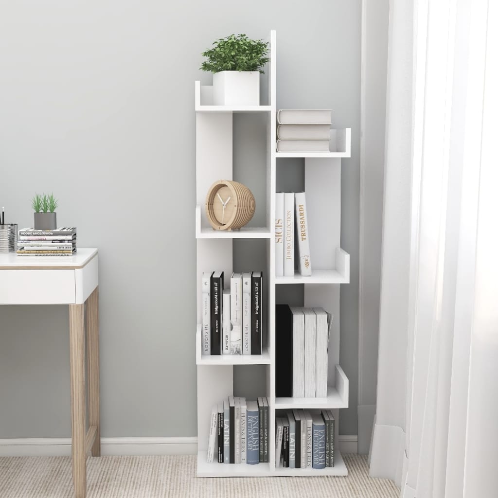 vidaXL Bibliotecă, alb, 48x25,5x140 cm, PAL vidaXL Bibliotecă, alb, 48x25,5x140 cm, PAL
