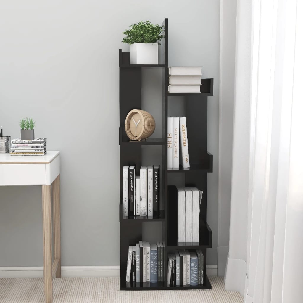 vidaXL Bibliotecă, negru, 48x25,5x140 cm, PAL vidaXL Bibliotecă, negru, 48x25,5x140 cm, PAL