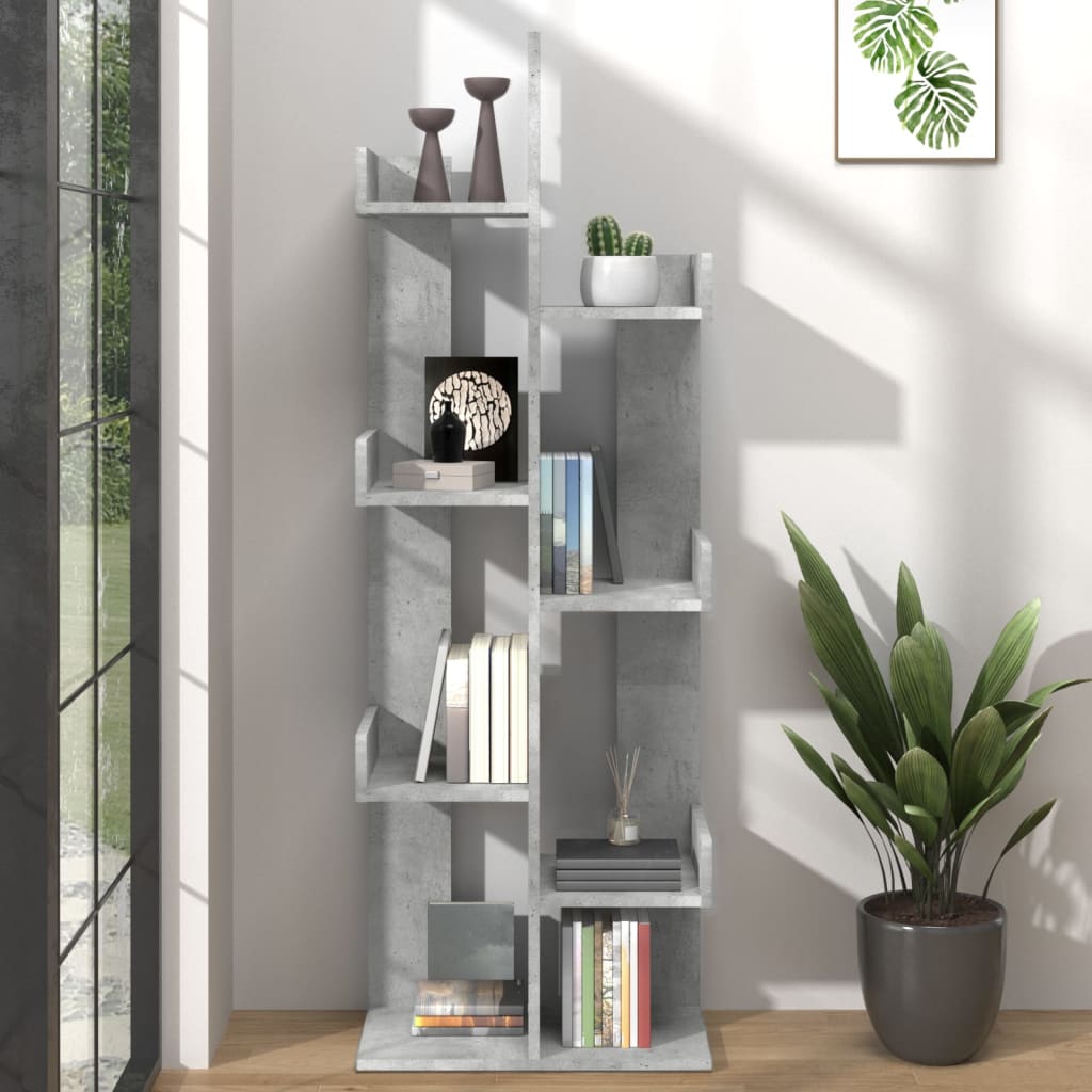 vidaXL Bibliotecă, gri beton, 48x25,5x140 cm, PAL vidaXL Bibliotecă, gri beton, 48x25,5x140 cm, PAL