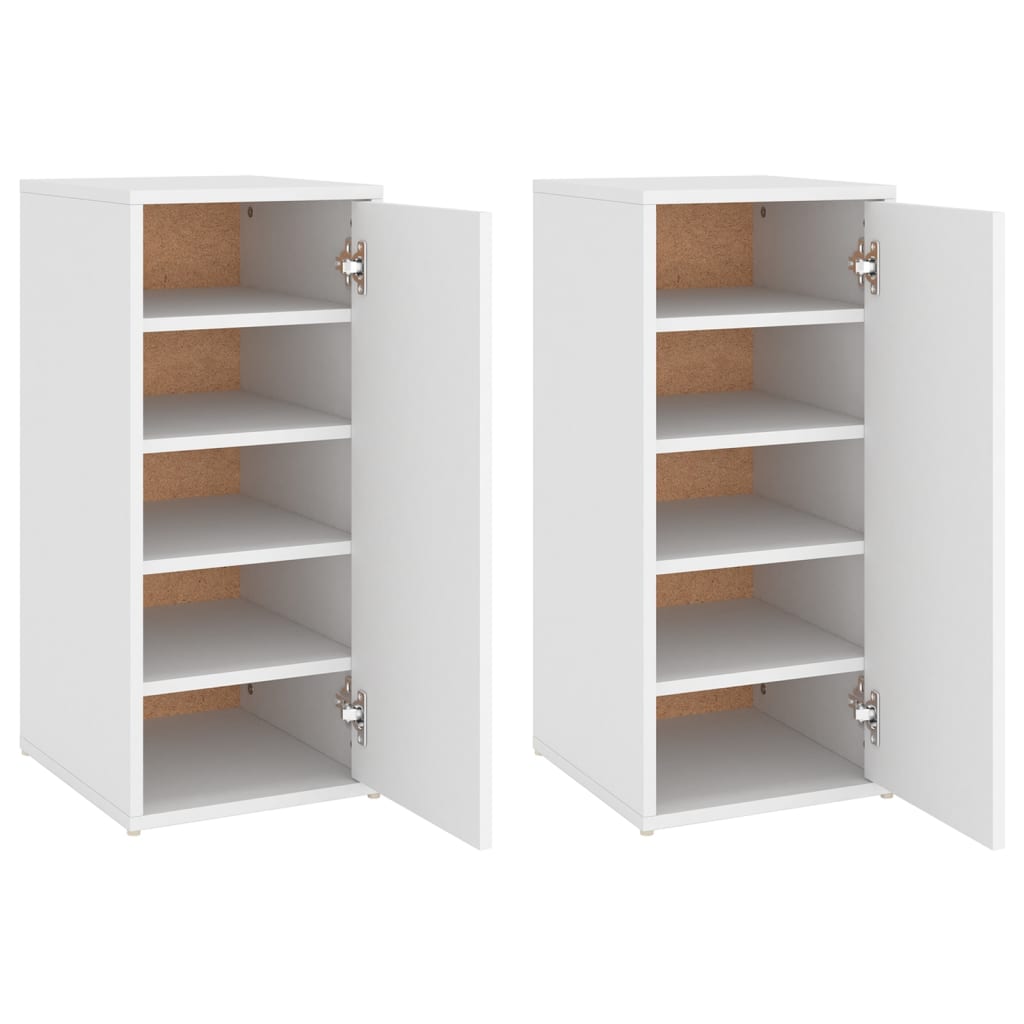 vidaXL Pantofare, 2 buc., alb, 32x35x70 cm, PAL vidaXL Pantofare, 2 buc., alb, 32x35x70 cm, PAL