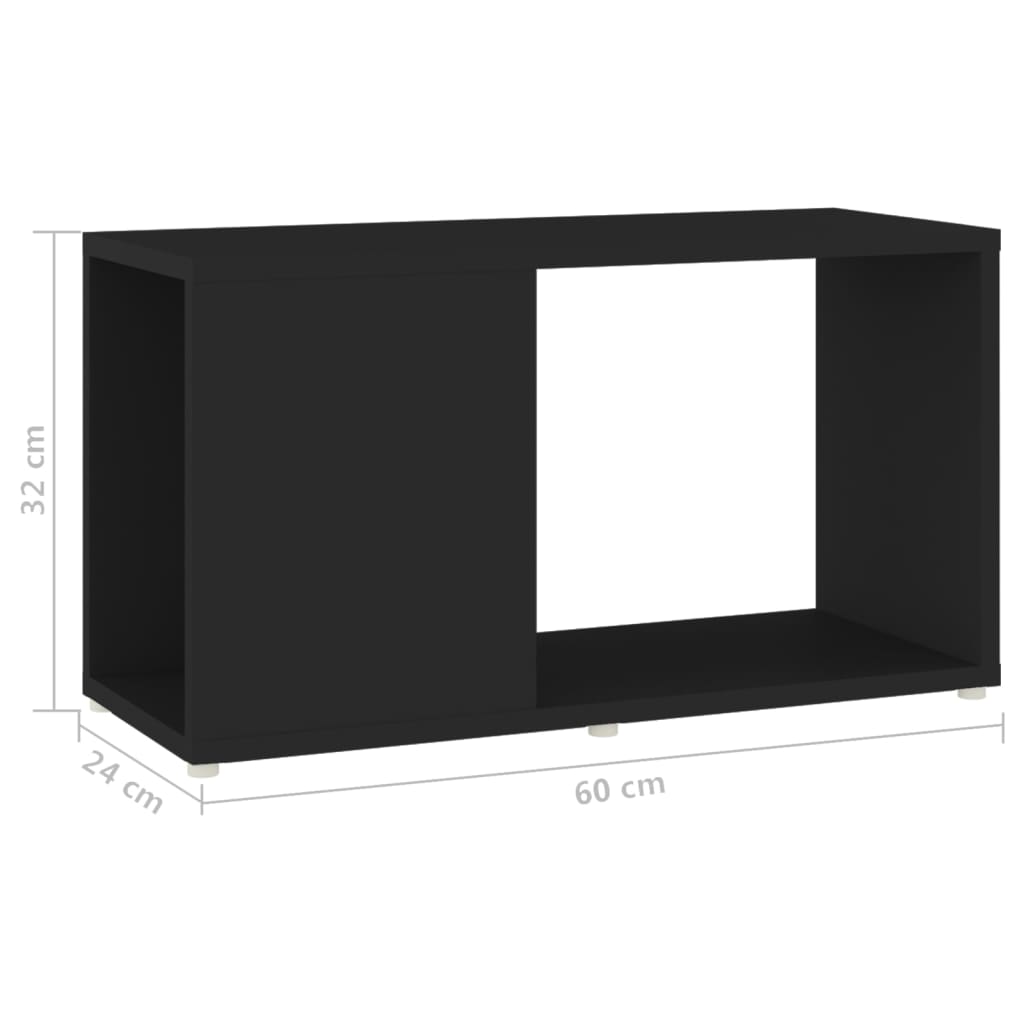 vidaXL Comodă TV, negru, 60x24x32 cm, PAL vidaXL Comodă TV, negru, 60x24x32 cm, PAL