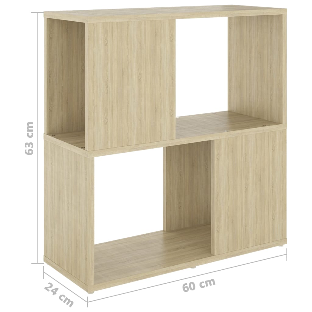 vidaXL Bibliotecă, stejar sonoma, 60x24x63 cm, PAL vidaXL Bibliotecă, stejar sonoma, 60x24x63 cm, PAL