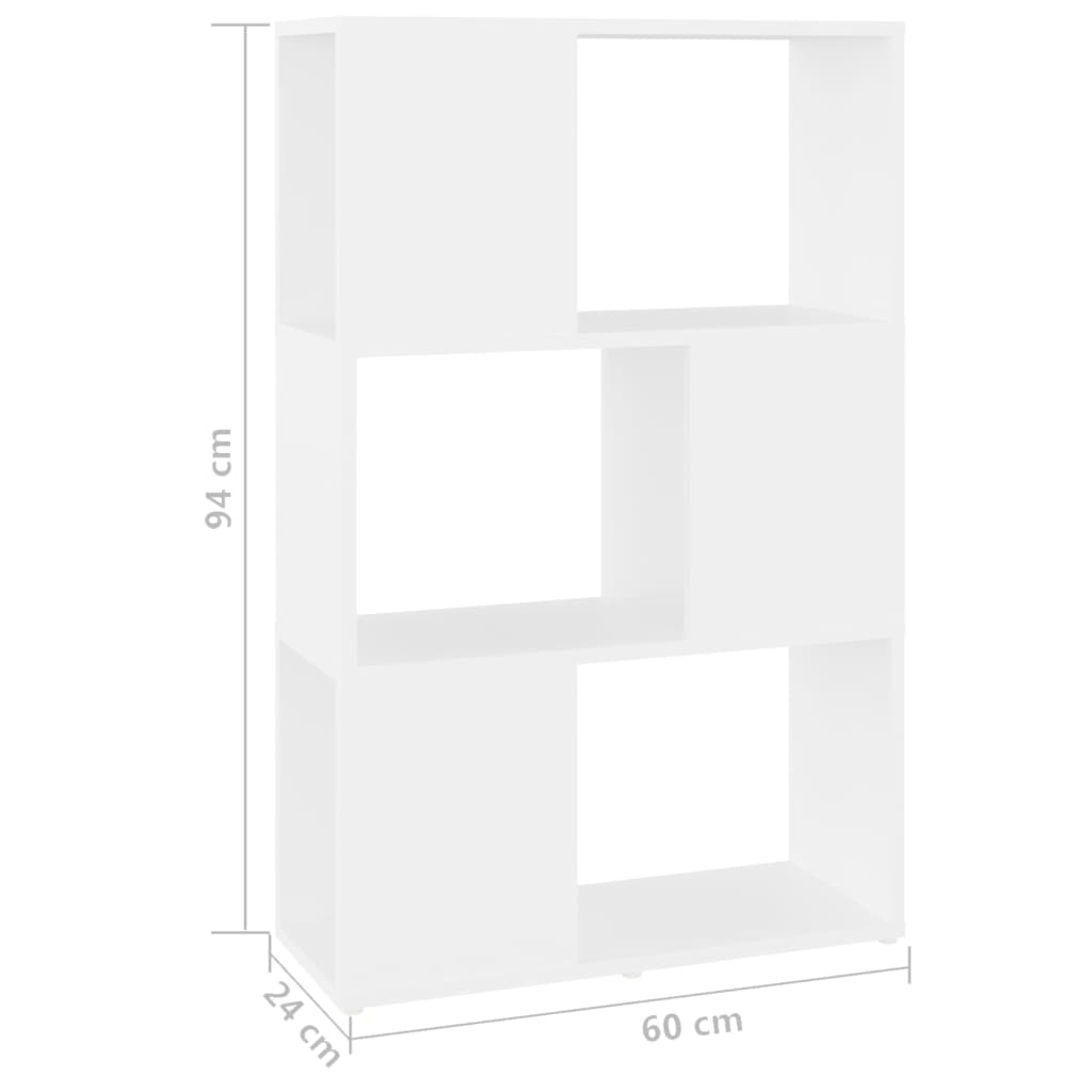 vidaXL Bibliotecă/Separator cameră, alb, 60x24x94 cm, PAL