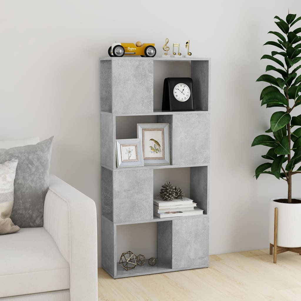 vidaXL Bibliotecă/Separator cameră, gri beton, 60x24x124,5 cm vidaXL Bibliotecă/Separator cameră, gri beton, 60x24x124,5 cm
