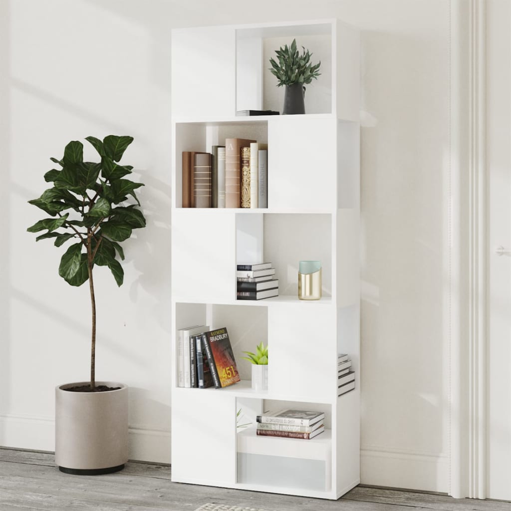 vidaXL Bibliotecă/Separator cameră, alb, 60x24x155 cm, PAL